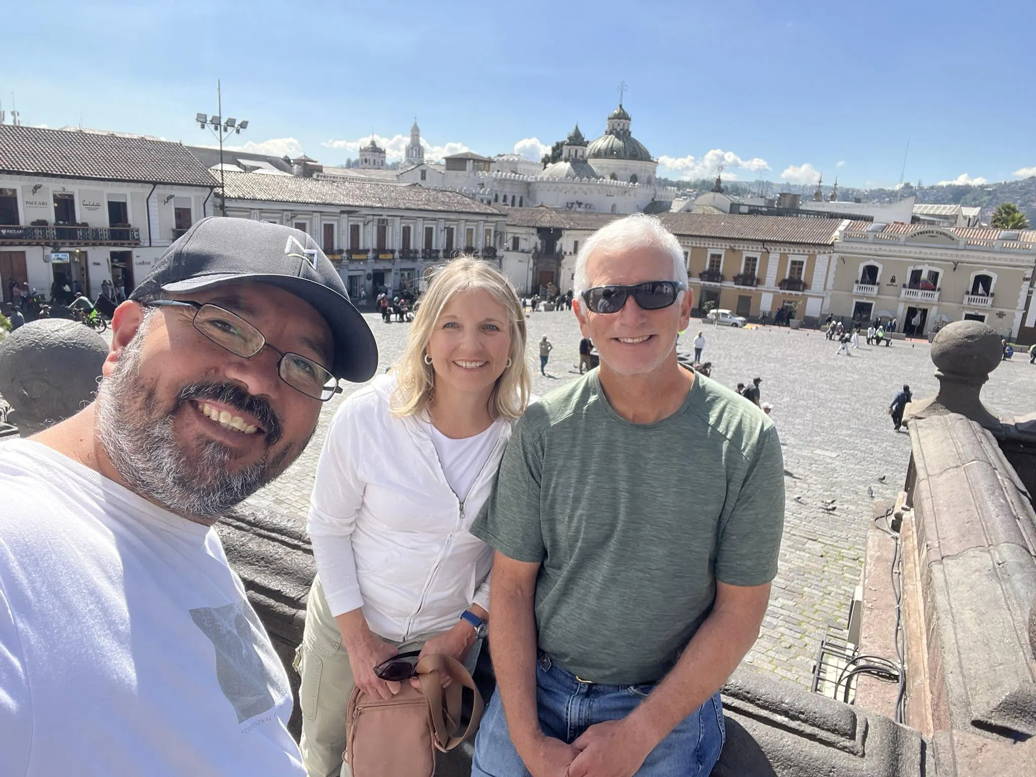 Marco Herrera with international visitors in Quito Ecuador