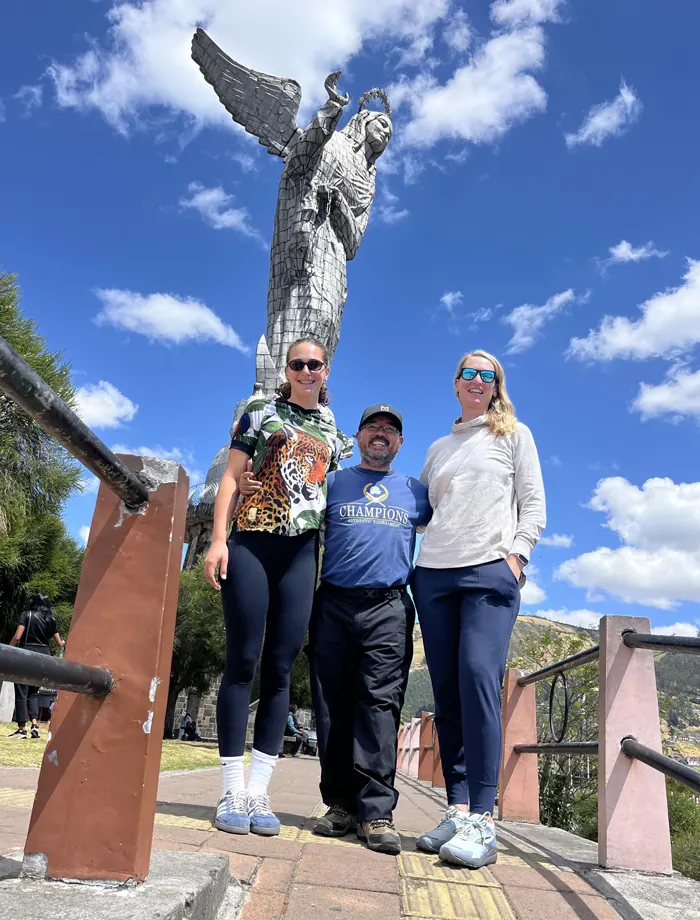 Marco Herrera local tour guide with international travelers in Quito Ecuador