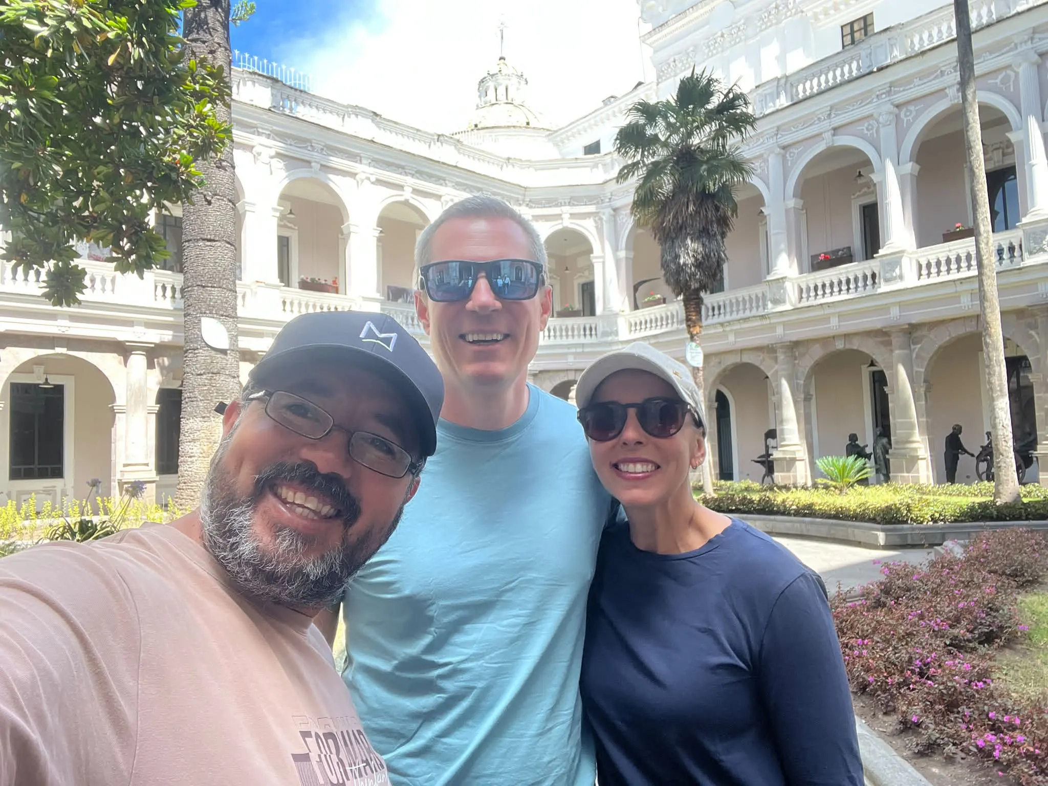 Marco Herrera with international visitors during a private visit in Quito Ecuador