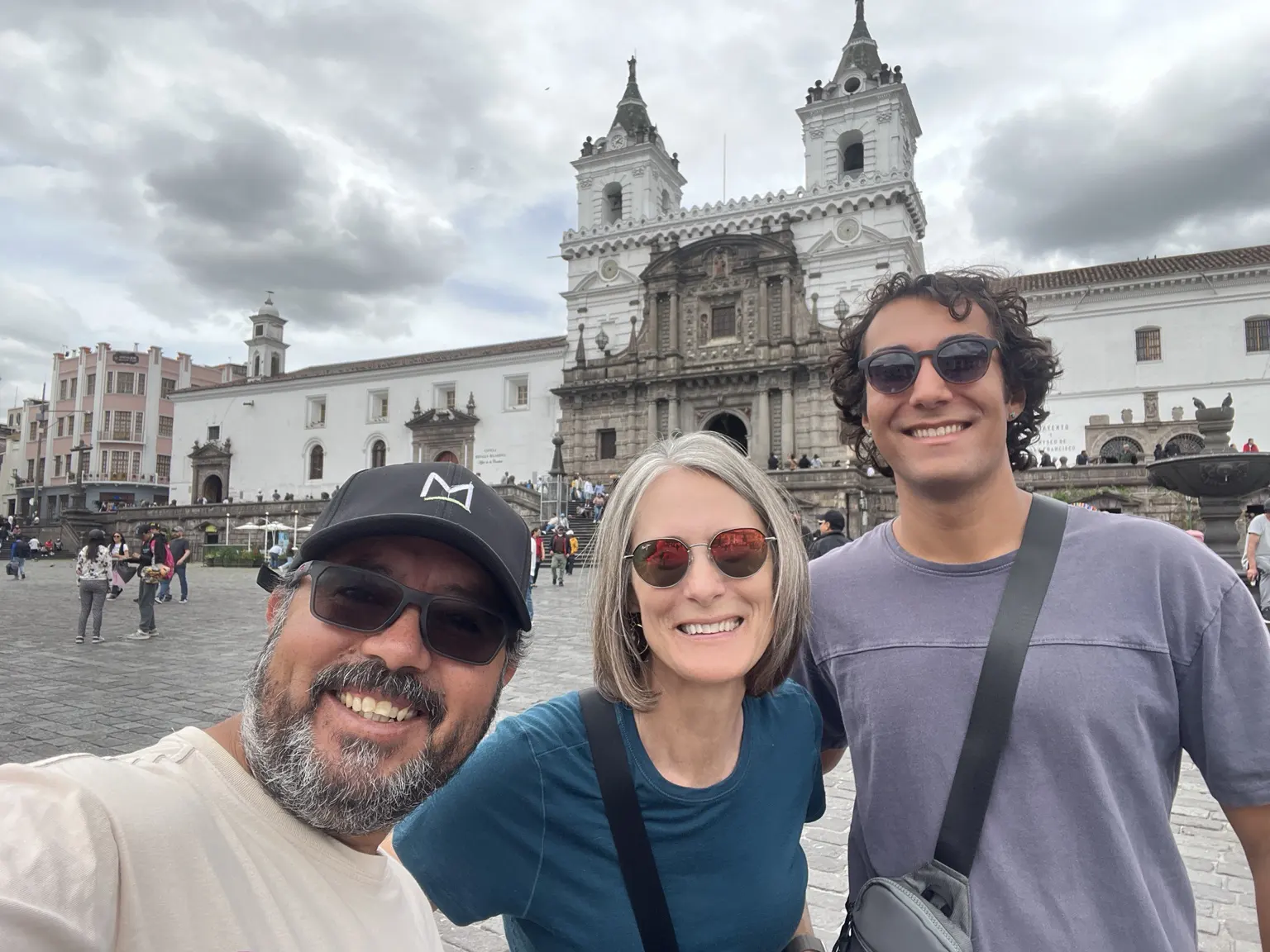 Marco Herrera with international travelers in Quito Ecuador