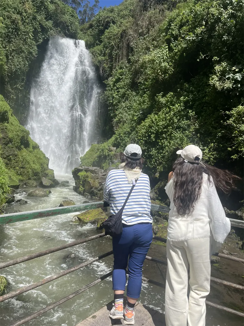 In Peguche waterfall with Marcohh