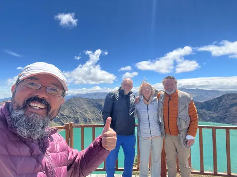 Main viewpoint overlooking the turquoise Quilotoa lake