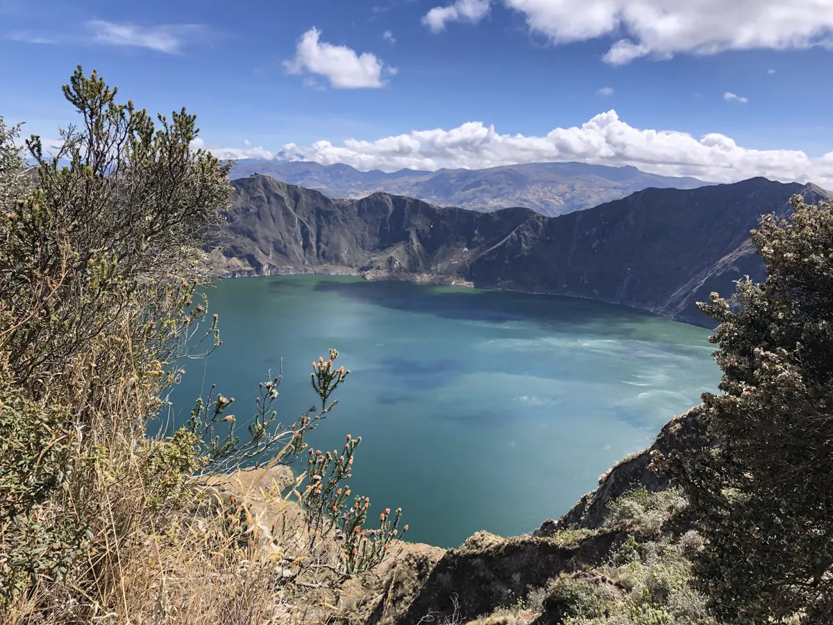 Turquoise Quilotoa crater lake on a private tour from Quito