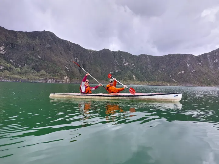 Optional kayaking at Quilotoa's crater lake shore