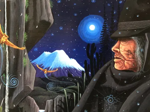 Tigua painters' gallery featuring Andean naïf art